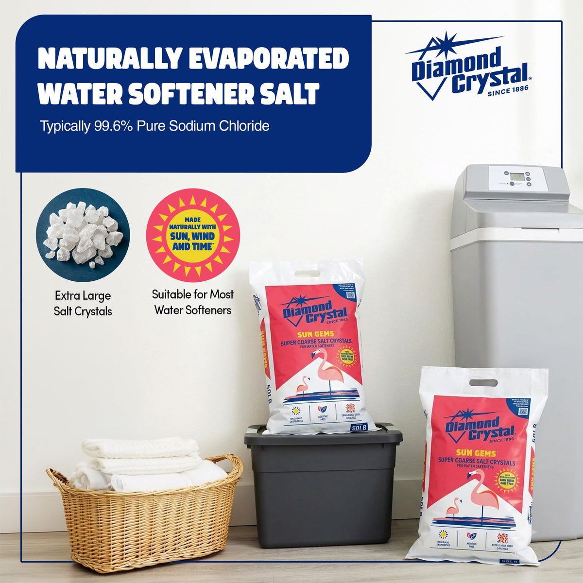 2 Pack Super Coarse Water Softener Salt, 40 Pounds V136478
