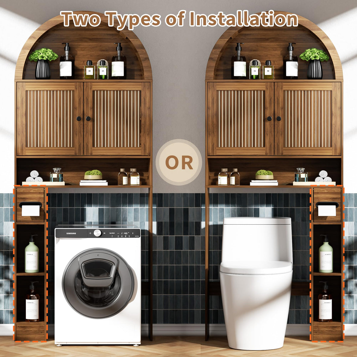 Arched Over The Toilet Storage Cabinet T276