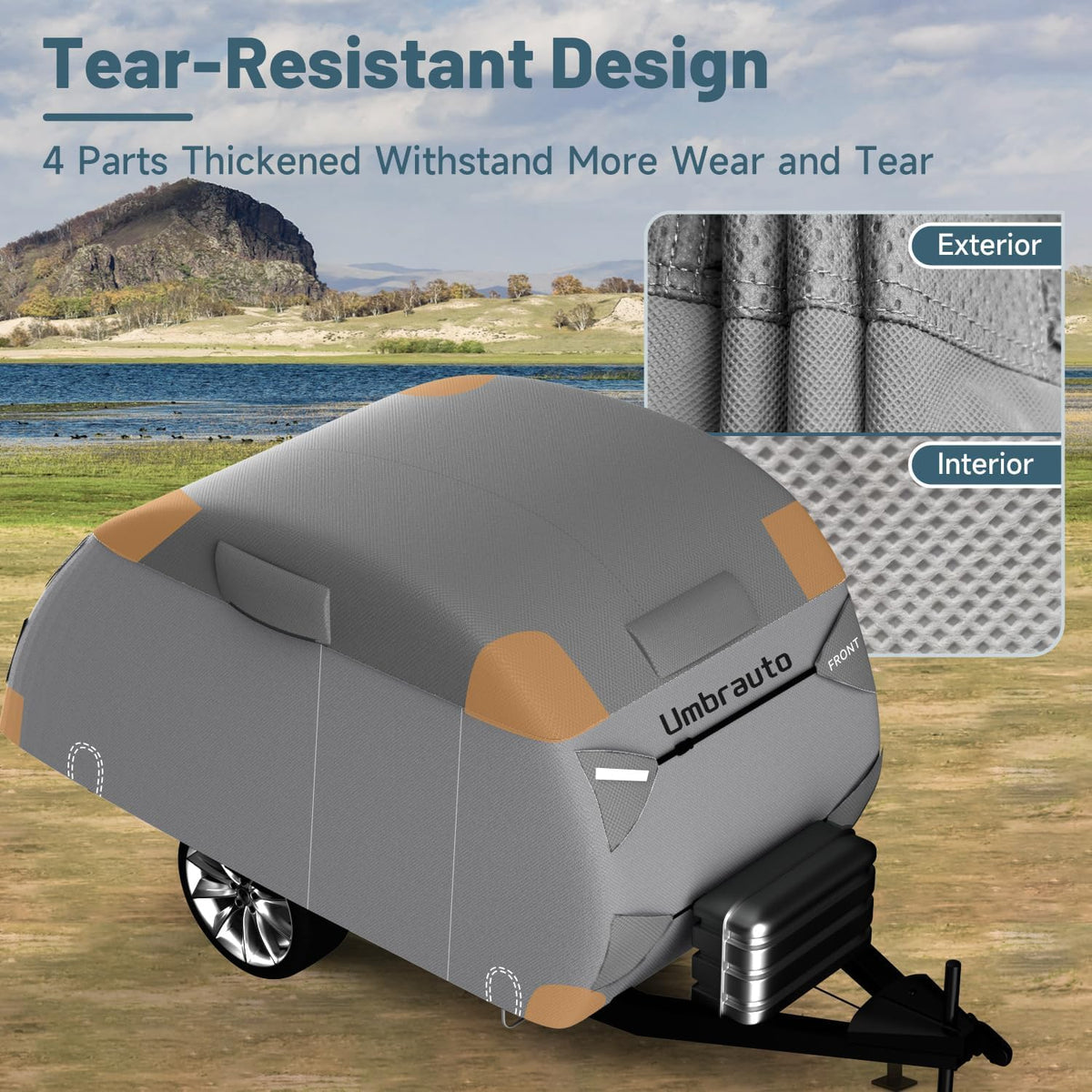 12-15 Camper 7 Layers Waterproof Teardrop Trailer Cover H336928