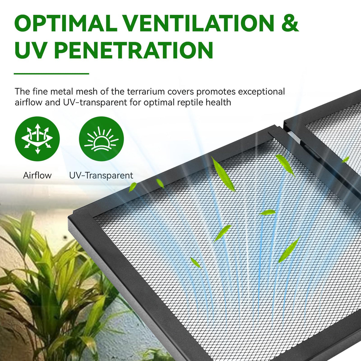 10 Gallon Tank Lid, Hinged Terrarium Screen Cover, 20.8" x 10.8" G47781
