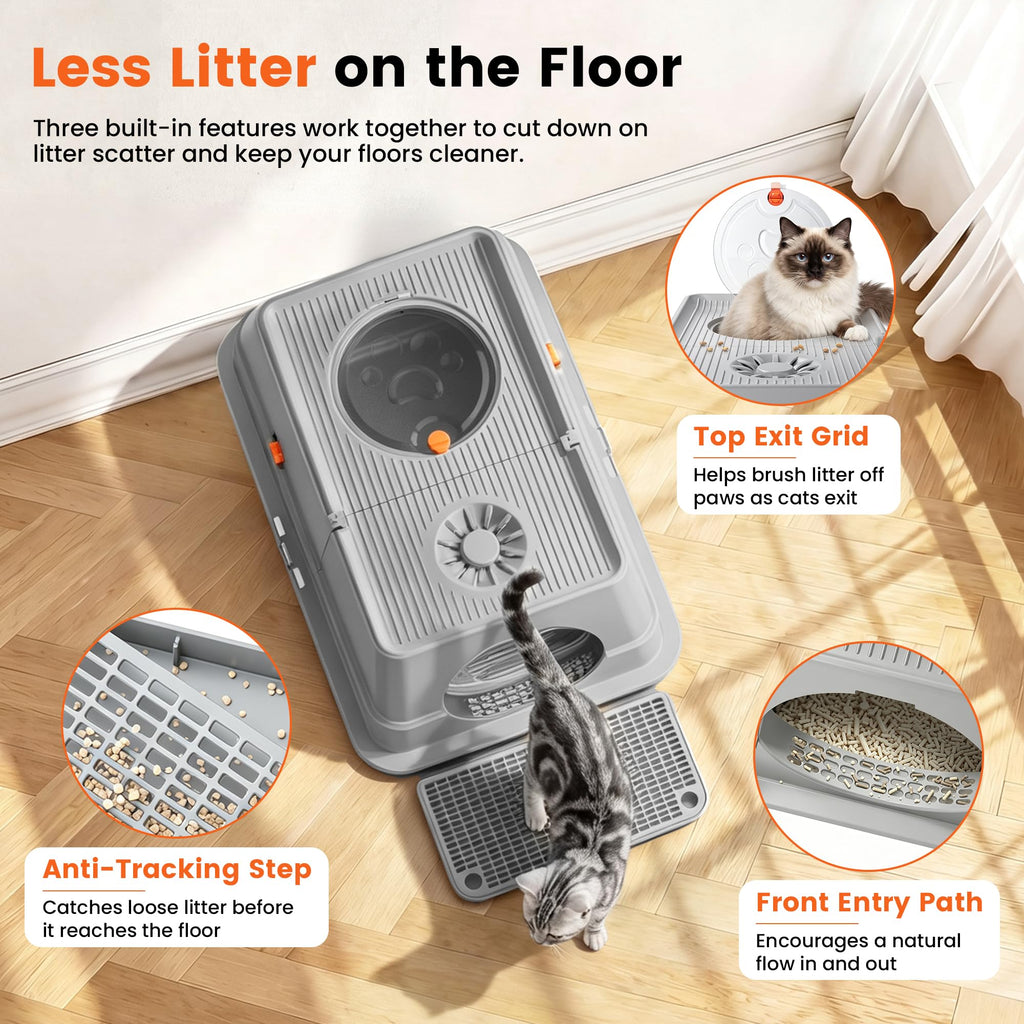 XL Stainless Steel Litter Box with Lid R979