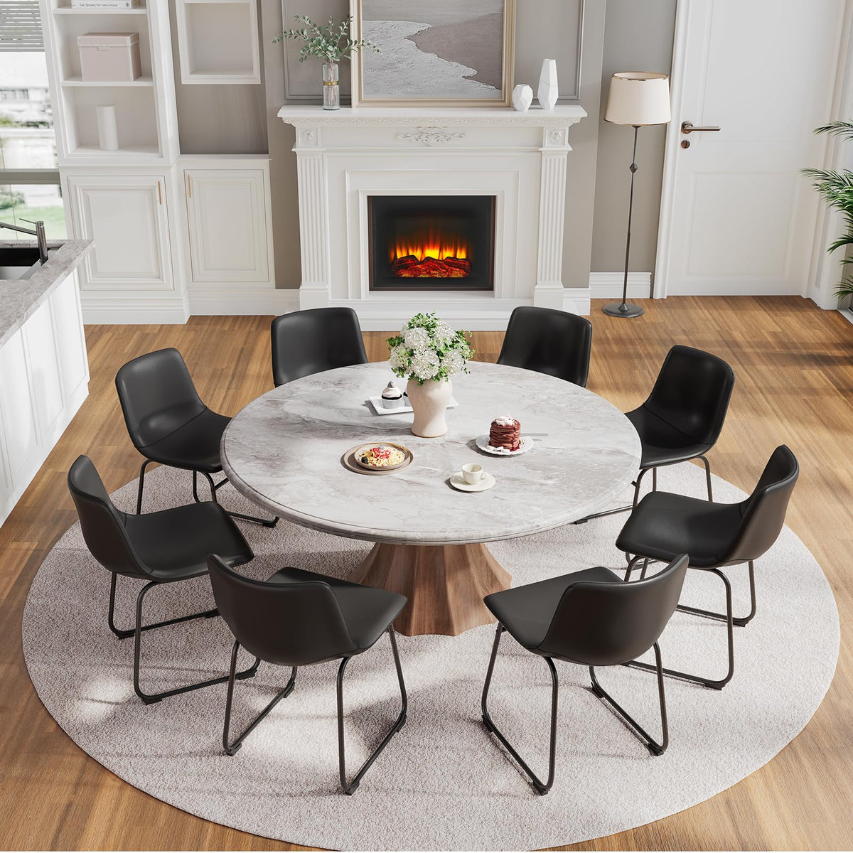 Black PU Leather Dining Chairs Set of 2 G96694