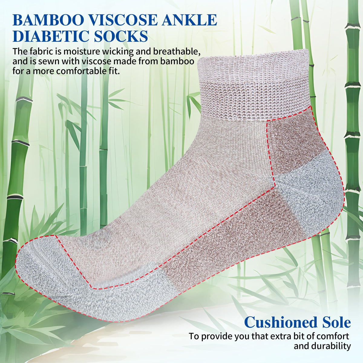 Diabetic Socks for Men, 12 Pairs Ankle & Low Cut Size 9-15 W120623
