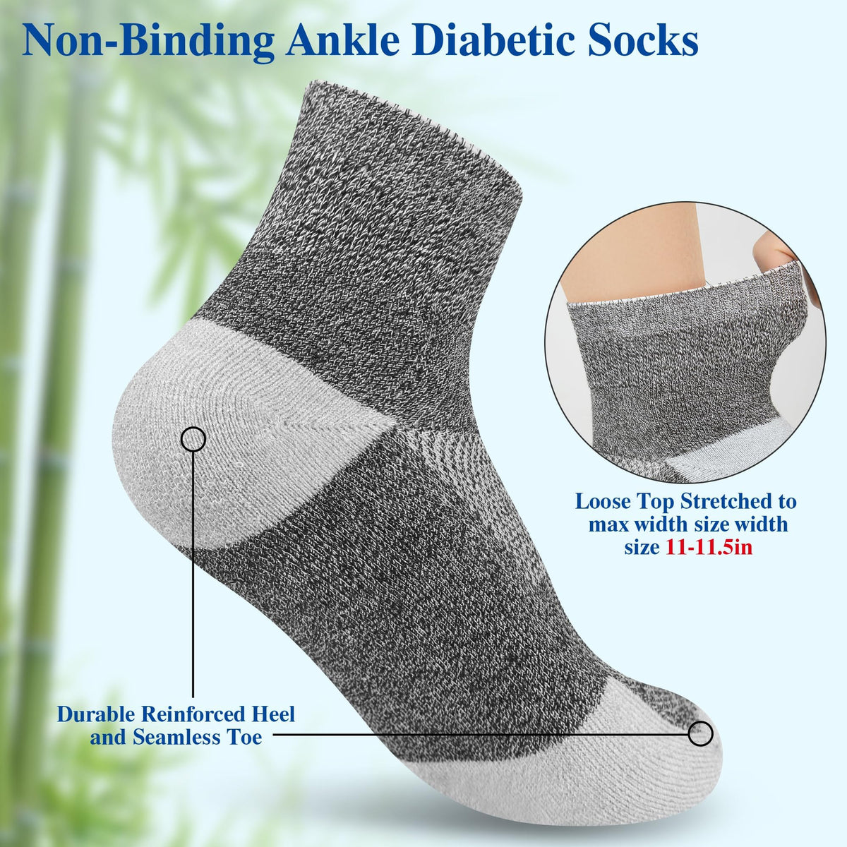 Diabetic Socks for Men, 12 Pairs Ankle & Low Cut Size 9-15 W120623